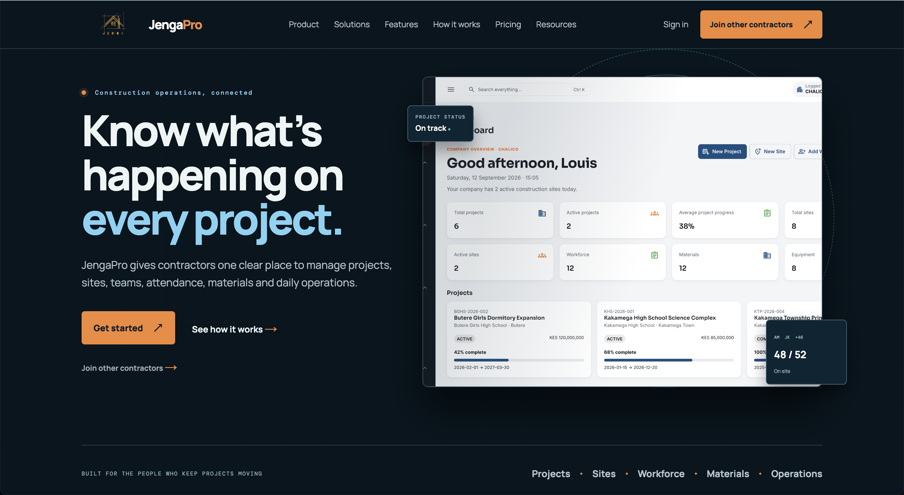 JengaPro construction project management platform